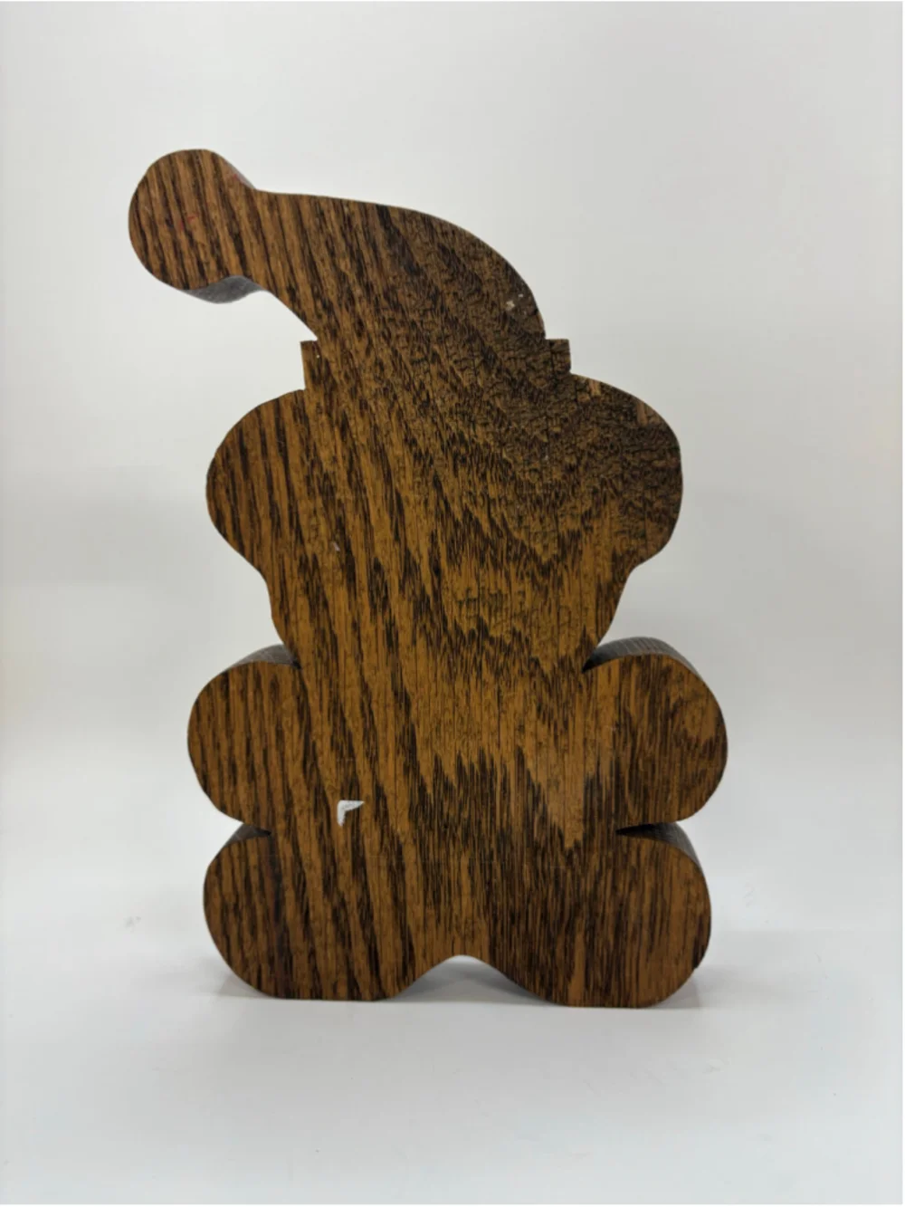 Holiday Decor Wooden Bear Figurine Brown Red